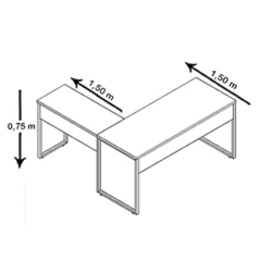 Mesa Angular Industrial 150x150cm Com Tampo De 25mm - AGUIAR FLEX MÓVEIS LTDA