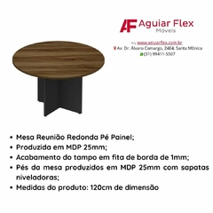 Mesa De Reunião Redonda 120cm Com Tampo 25mm - comprar online