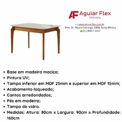 Mesa Egeu 160x90cm Com Tampo Off White - comprar online