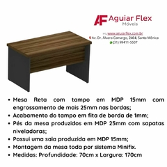 Mesa Reta Pé Painel De 170x70 Com Tampo 40mm - comprar online