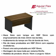 Mesa Reta Pé Painel de 150x70 Com Tampo 40mm - comprar online