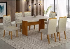 Sala De Jantar Mesa De 1,60m Com 6 Cadeiras - comprar online