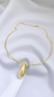 Chocker Aro Fina Pingente Gota Dourado