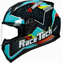 Capacete Race Tech Sector Voltkon Black/Green 58 - Viseira Cristal