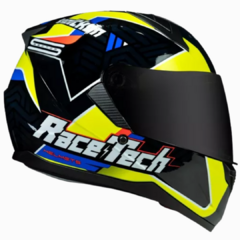 Capacete Race Tech Sector Voltkon Black/Yellow 58 - Viseira Cristal - loja online