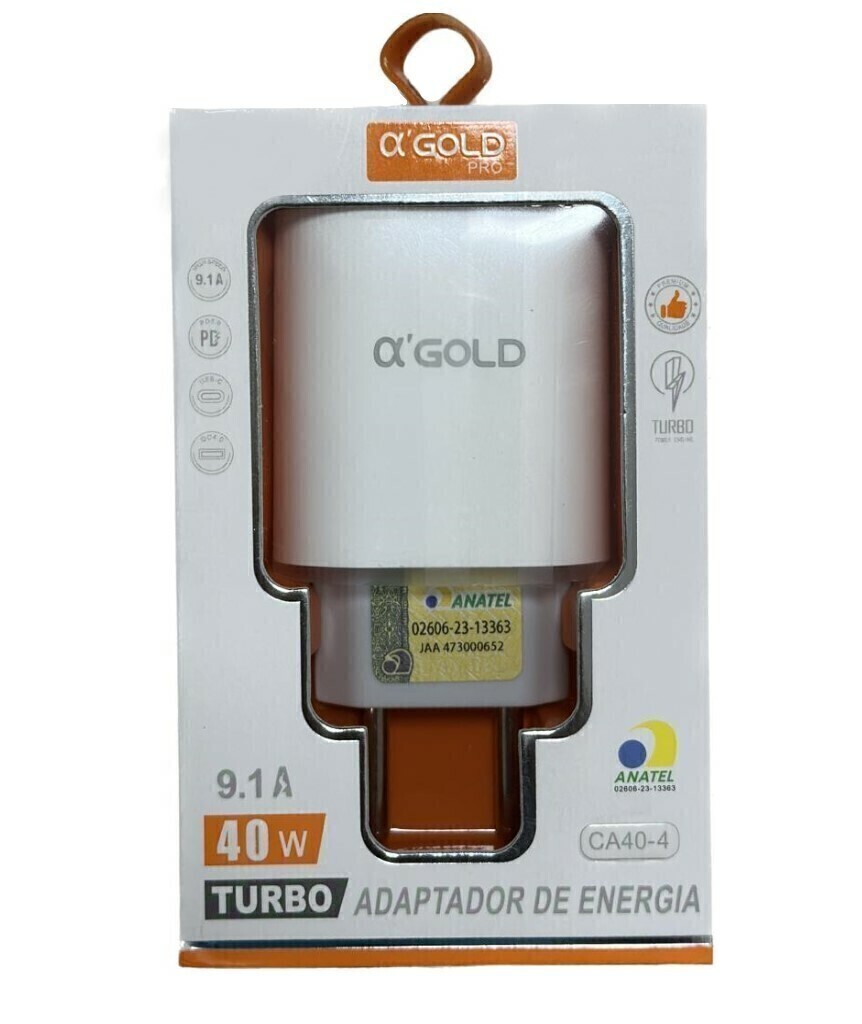 Carregador De Parede Turbo 4.0 Gold 6A 30W USB CA27-4 Sem Cabo
