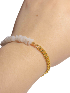 Pulsera cuarzo blanco con cadena - comprar en línea