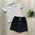 Conjunto camiseta e bermuda jeans moletom