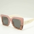 Óculos de Sol Feminino Armação Rosa com Oncinha - Dricastro