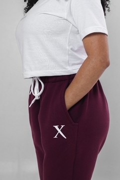 CALÇA MOLETOM FEMININO BORDÔ