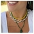 Choker Elos Banhado Ouro 18k e Elo Resina Branca - comprar online