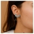 Brinco Ear Cuff Cinco Gotas 3 Mm Zircônia Colombiana Cravação Em Volta Banho Ródio Branco - comprar online