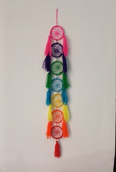 ATRAPASUEÑOS TIRA CHAKRAS CON POMPONES