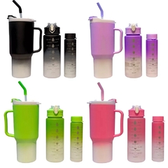 SET X3 VASO GIGANTE + 2 BOTELLAS MEDIDORAS CON STICKERS CORREA - comprar online