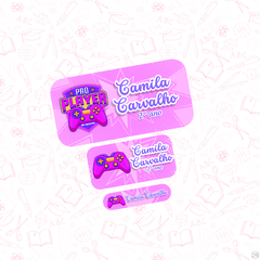 gamer menina - Etiqueta Escolar