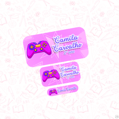 gamer menina - Etiqueta Escolar