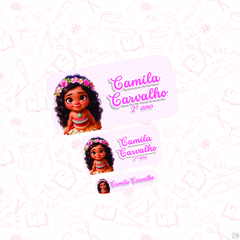 moana - Etiqueta Escolar