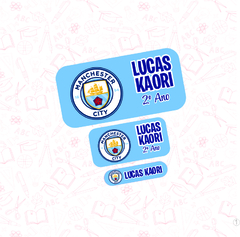 manchester city - Etiqueta Escolar