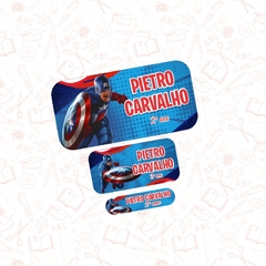 CAPITÃO AMERICA - Etiqueta Escolar