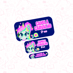 unicornio kawaii puket - Etiqueta Escolar