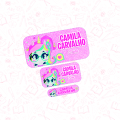 unicornio kawaii puket - Etiqueta Escolar