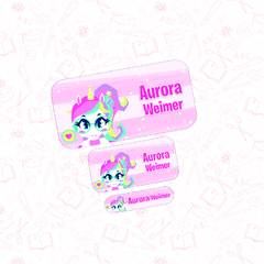 unicornio kawaii puket - Etiqueta Escolar