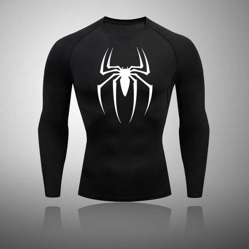 Camiseta de Compressão de Manga Longa do Homem-Aranha