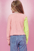 Twinset Color de Top Cropped e Cardigan Boxy em Canelado - Vic&Vicky 62622 - Little Angel Kids & Teens / Moda Infantil