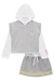 Trio College de Blusa com Colete e Shorts Saia - Infanti 63996