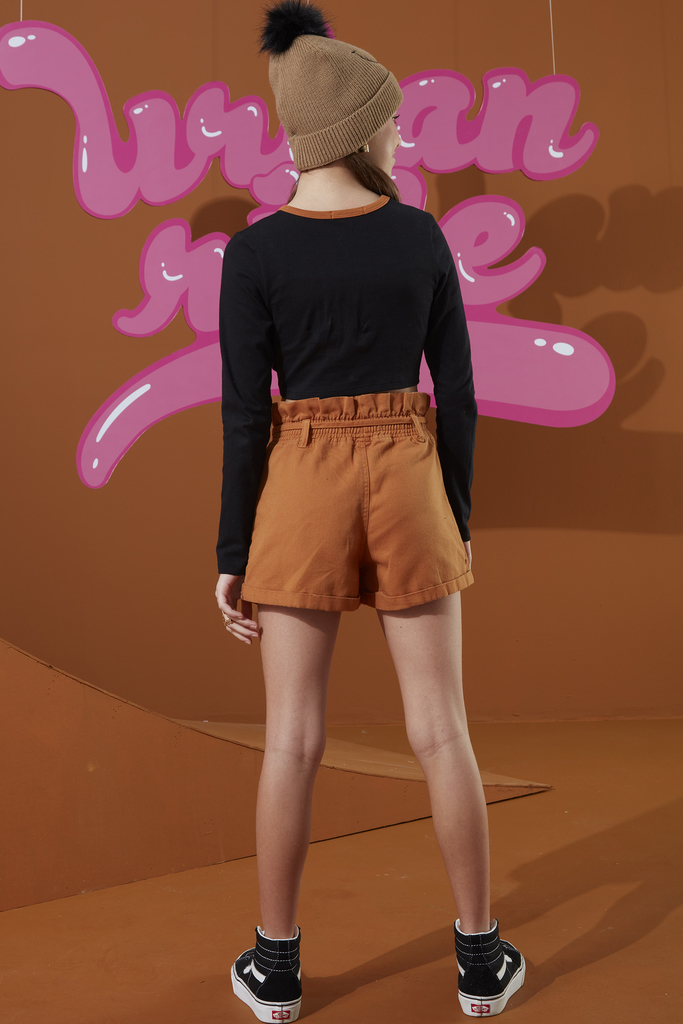 Conjunto Juvenil Lilimoon Cropped em Canelado Shorts-Saia Sarja