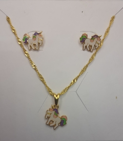 conjunto infantil banhado no ouro 18k