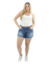 SHORT JEANS FEMININO MOM DESTROYED COM CINTO - YOUNG STYLE