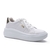 TÊNIS FEMININO COURO FLATFORM BRANCO DET DOURADO - SUA CIA