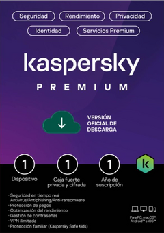 TMKS-459 ESD KASPERSKY PREMIUM (TOTAL SECURITY) / 1 DISPOSITIVO / 1 CUENTA KPM / 1 AÑO