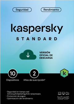 TMKS-469 ESD KASPERSKY STANDARD (ANTI-VIRUS) / 10 DISPOSITIVOS / 2 AÑOS