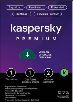 TMKS-474 ESD KASPERSKY PREMIUM (TOTAL SECURITY) / 1 DISPOSITIVO / 1 CUENTA KPM / 2 AÑOS