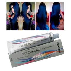 Tinta Cabelo Preto Azulado 1.0 Coloração 60g Mairibel