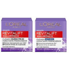 Kit 2 Cremes Anti-Idade 50ml Tratamento (Diurno e Noturno) Revitalift Hialurônico - L'Oréal Paris