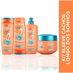 Kit Cachos Longos dos Sonhos Elseve Loreal Paris Shampoo Condicionador 200ml Máscara Creme Pentear Hialurônico Nutrição