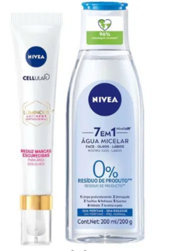 Kit Creme Nivea Cellular Luminous 630º Antiolheiras 15ml e Água Micelar Nivea MicellAir 7 em 1 200ml