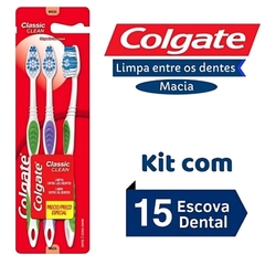 Kit Família - 15 Escovas de Dentes Colgate Cerdas Macias Escovas Limpador de Língua - comprar online