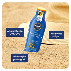 Protetor Solar NIVEA SUN Protect & Hidrata FPS50 200ml - LOISTORE • Beleza, Saúde e Bem-Estar em Harmonia