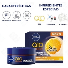 Nivea Q10 Energy Antissinais Vitamina C Creme Facial Noite - 50g na internet