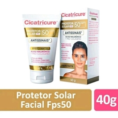 Protetor Solar Facial Cicatricure anti sinais Fps50 C/ Ácido Hialurônico