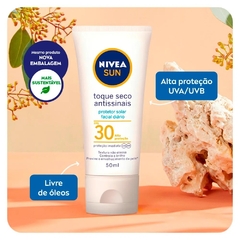 Imagem do Protetor Solar Facial Nivea Sun FPS 30 - Toque Seco Antissinais 50ml