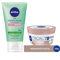 Kit 1 Sabonete em Gel Nivea Limpeza Profunda Efeito Matte + 1 Hidratante Facial Beleza Radiante 100G