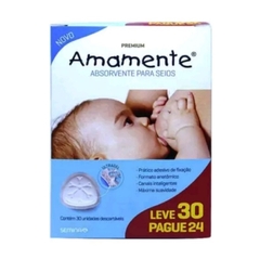 ABSORVENTE PARA SEIOS AMAMENTE DESCARTAVEL LEVE 30 PAGUE 24 UNIDADES