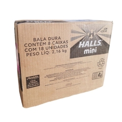 Caixa G Bala Halls Mini Extra Forte C/8 Displays 18unid Cada