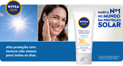 Protetor Solar Facial Nivea Sun FPS 30 - Toque Seco Antissinais 50ml - loja online