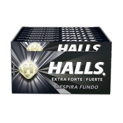 Display Bala Halls Preto Extra Forte 27g - Caixa Com 21 Unidades